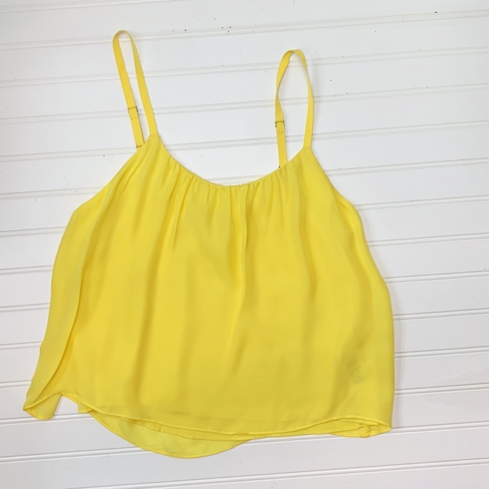 Alice + Olivia yellow silk spaghetti strap top M